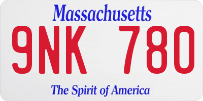 MA license plate 9NK780