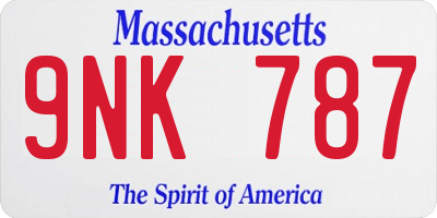 MA license plate 9NK787