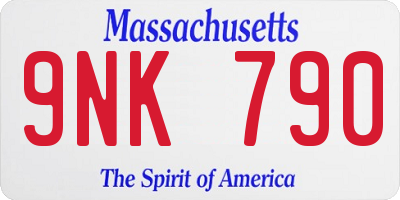 MA license plate 9NK790