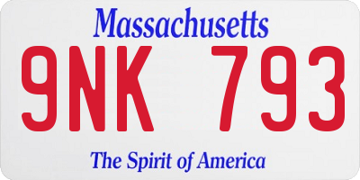 MA license plate 9NK793