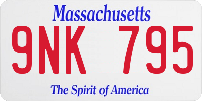 MA license plate 9NK795