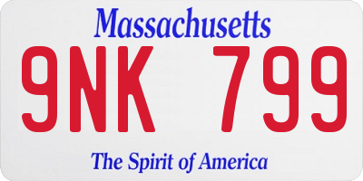 MA license plate 9NK799