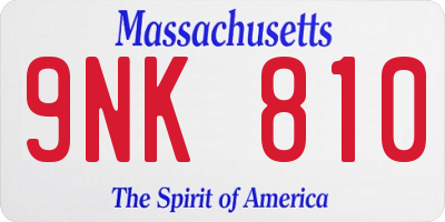 MA license plate 9NK810