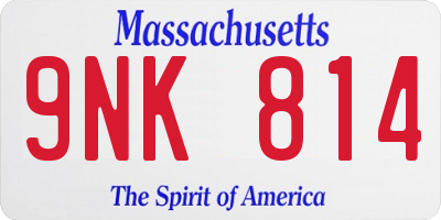 MA license plate 9NK814