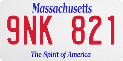MA license plate 9NK821