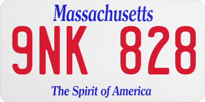 MA license plate 9NK828