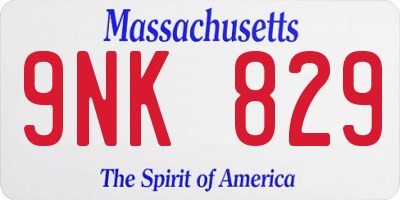 MA license plate 9NK829