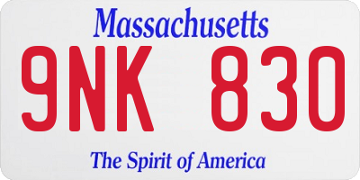 MA license plate 9NK830