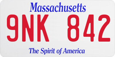 MA license plate 9NK842