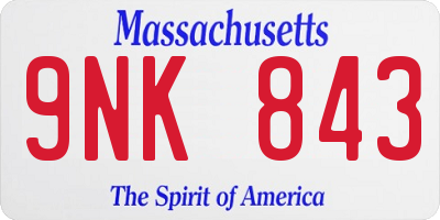 MA license plate 9NK843