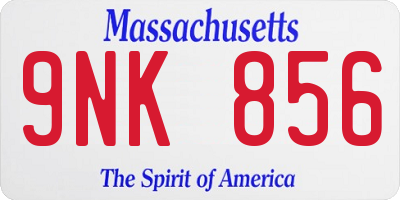 MA license plate 9NK856