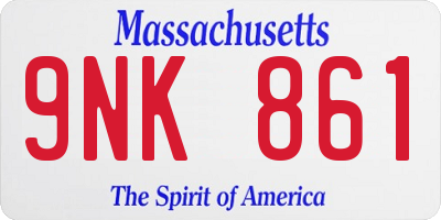 MA license plate 9NK861