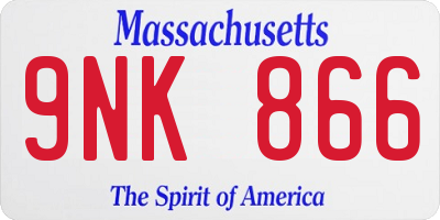 MA license plate 9NK866