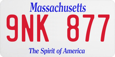 MA license plate 9NK877