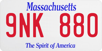 MA license plate 9NK880