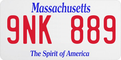 MA license plate 9NK889