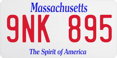 MA license plate 9NK895