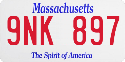 MA license plate 9NK897