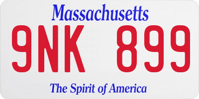 MA license plate 9NK899