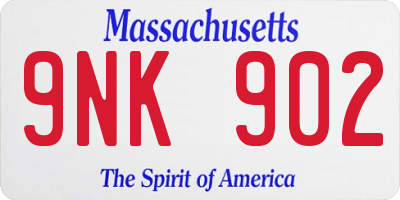 MA license plate 9NK902