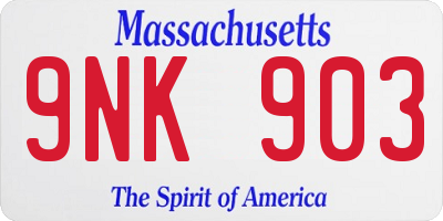 MA license plate 9NK903