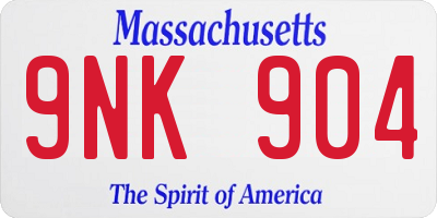 MA license plate 9NK904