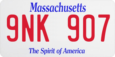 MA license plate 9NK907
