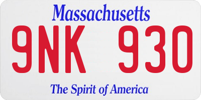 MA license plate 9NK930