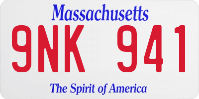 MA license plate 9NK941