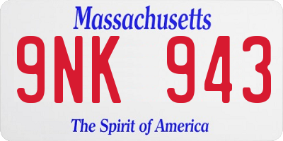 MA license plate 9NK943