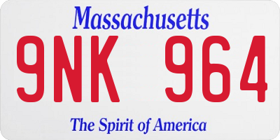 MA license plate 9NK964