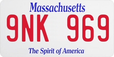 MA license plate 9NK969