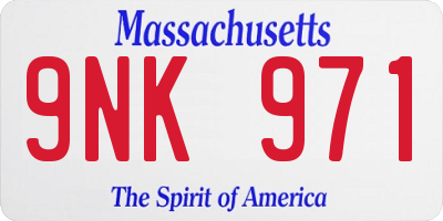 MA license plate 9NK971