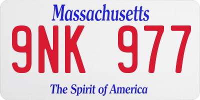 MA license plate 9NK977