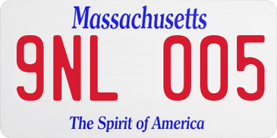 MA license plate 9NL005
