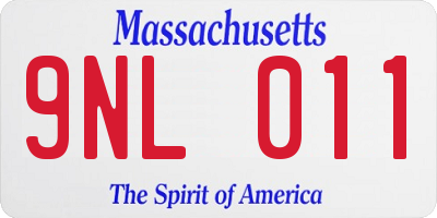 MA license plate 9NL011