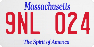 MA license plate 9NL024