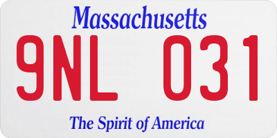 MA license plate 9NL031