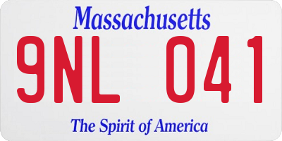 MA license plate 9NL041