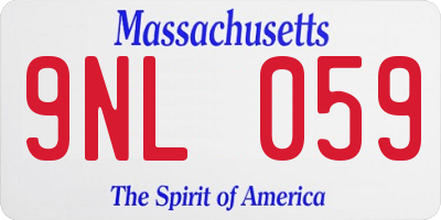 MA license plate 9NL059