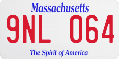 MA license plate 9NL064