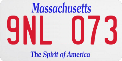 MA license plate 9NL073