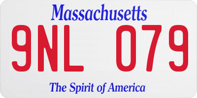 MA license plate 9NL079
