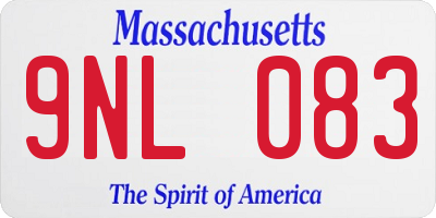MA license plate 9NL083