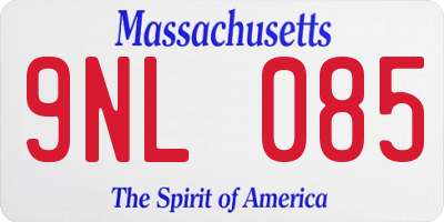 MA license plate 9NL085