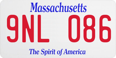 MA license plate 9NL086