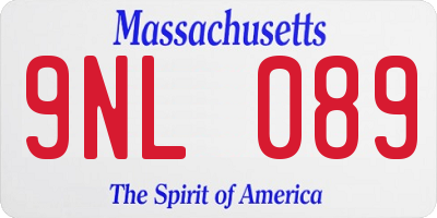 MA license plate 9NL089
