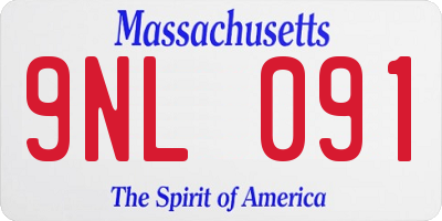 MA license plate 9NL091