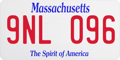 MA license plate 9NL096