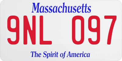 MA license plate 9NL097